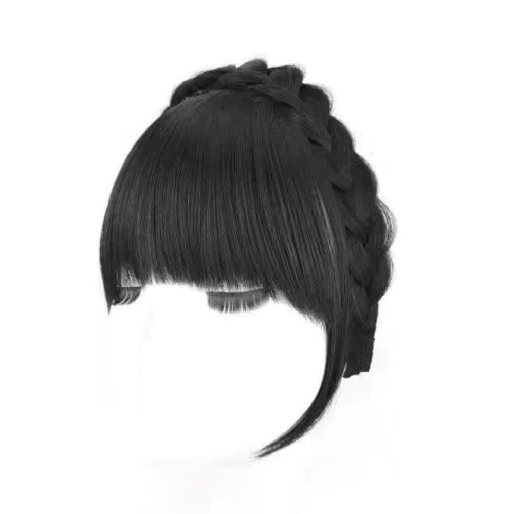 Banda de pelo falso, flequillo, peluca con flequillo, diadema de pelo falso, extensión de cabello para mujer, clips para el cabello (tiene patillas,