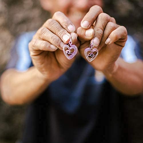 Coffee Lovers Jewelry Gift for Mom, Coffee Bean Heart Earrings Handmade with Love by Mothers In Need