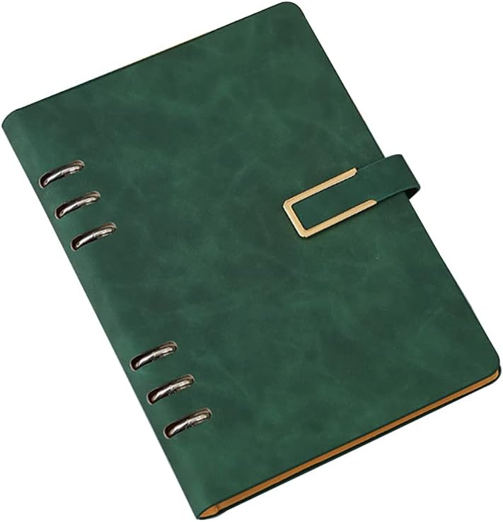 Carpeta A5 de piel sintética, 100 hojas, papel de dawling, recargable, agenda personal, carpeta de presupuesto con hebilla de metal