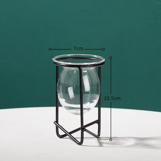 KOPee Nordic Golden Glass Vase Hydroponic Plant Vase Iron Art Flower Pot Desktop Home Decor Ornaments Personality Gift Modern jarrones (Color K,