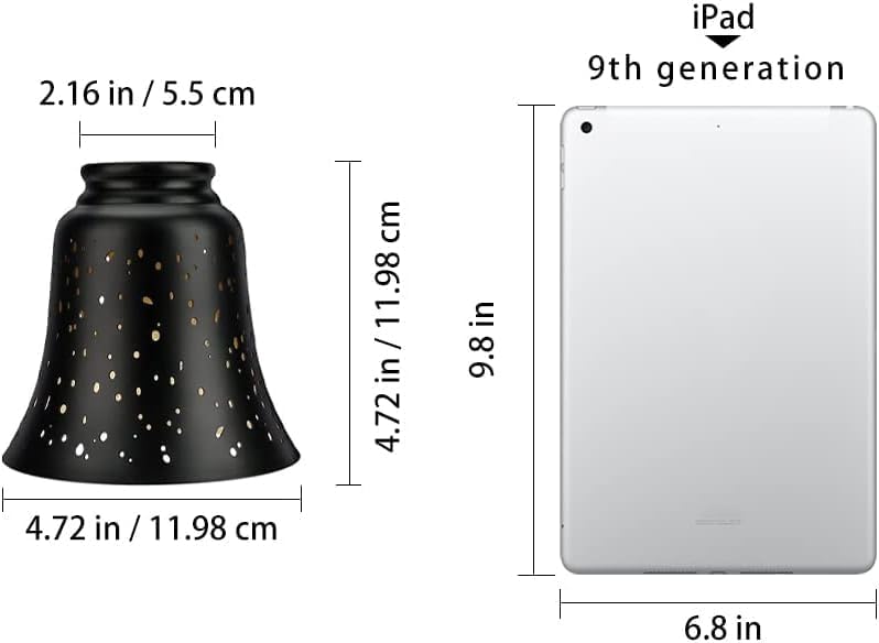 6 piezas de repuesto para ventilador de techo con diseño de crisantemo con adaptador de 1-58 pulgadas, ALUCSET de 4.5 pulgadas de altura y 4-34