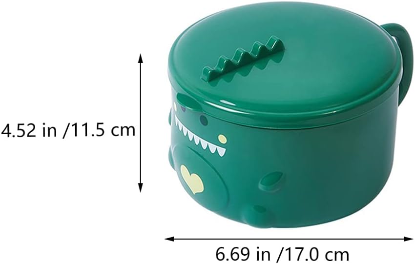 Kichvoe Cuenco de fideos instantáneos de acero inoxidable con tapa, cuencos multifuncionales, para ensalada de arroz, pasta y arroz, para oficina en