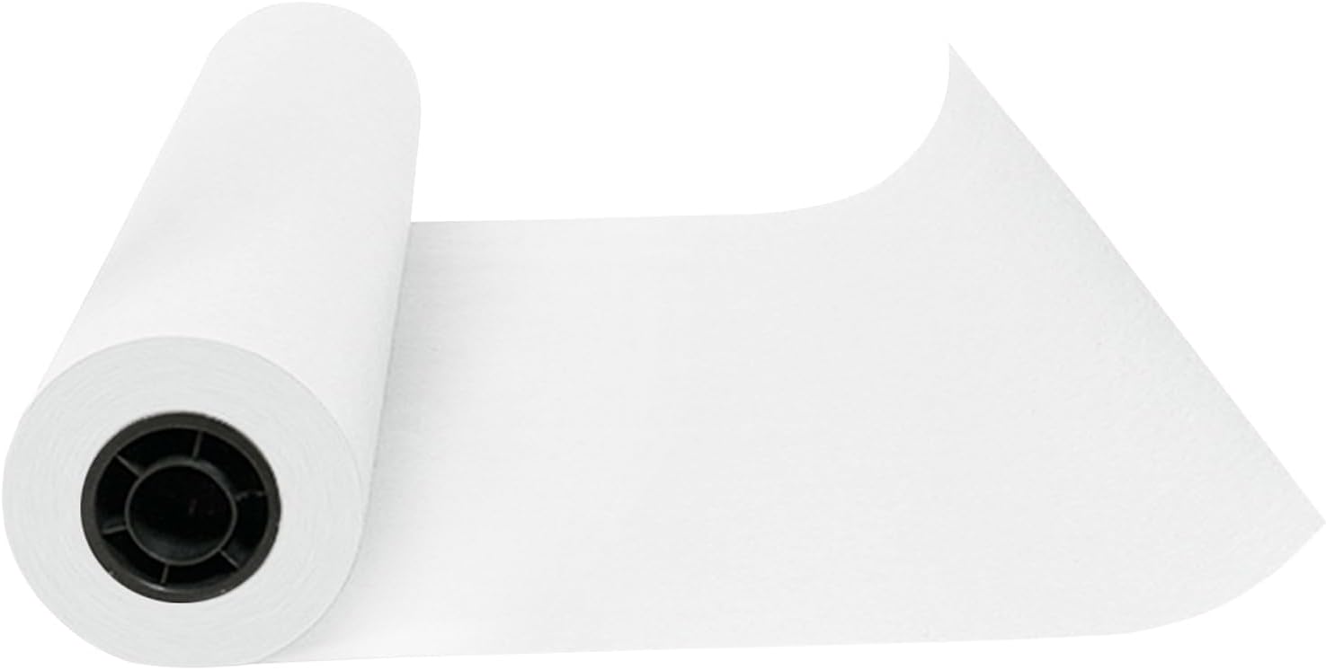 Rollo de papel de carnicero de 18 pulgadas x 164 pies, papel de regalo de estraza blanco de 80 GMS para barbacoa, ahumador, congelación, carne, sin