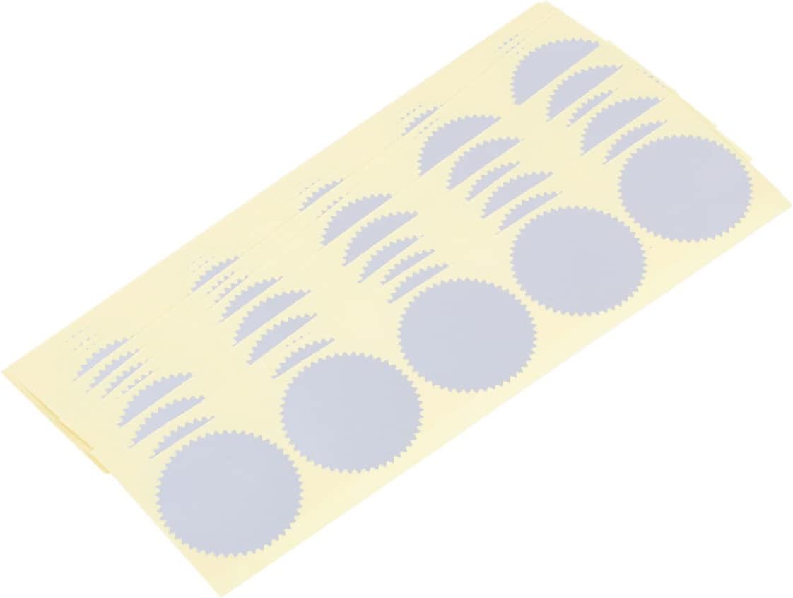 Ciieeo Pegatinas circulares 100 piezas de sellos en relieve de papel de aluminio festoneado redondo de colores adhesivos de puntos