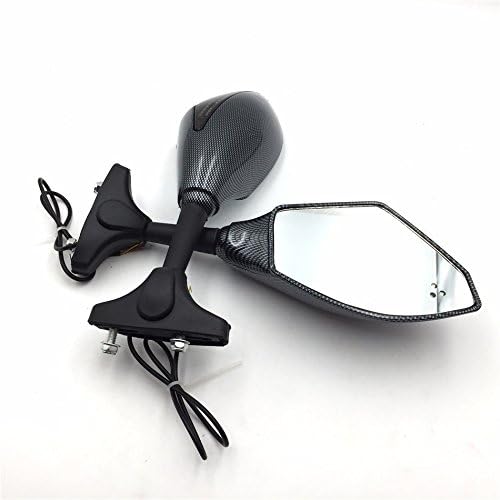 XKH – Espejo de señal de giro LED azul para motocicleta, fibra de carbono, humo, compatible con Honda Cbr 125R 150R Suzuki Sv650S Katana Tl1000R
