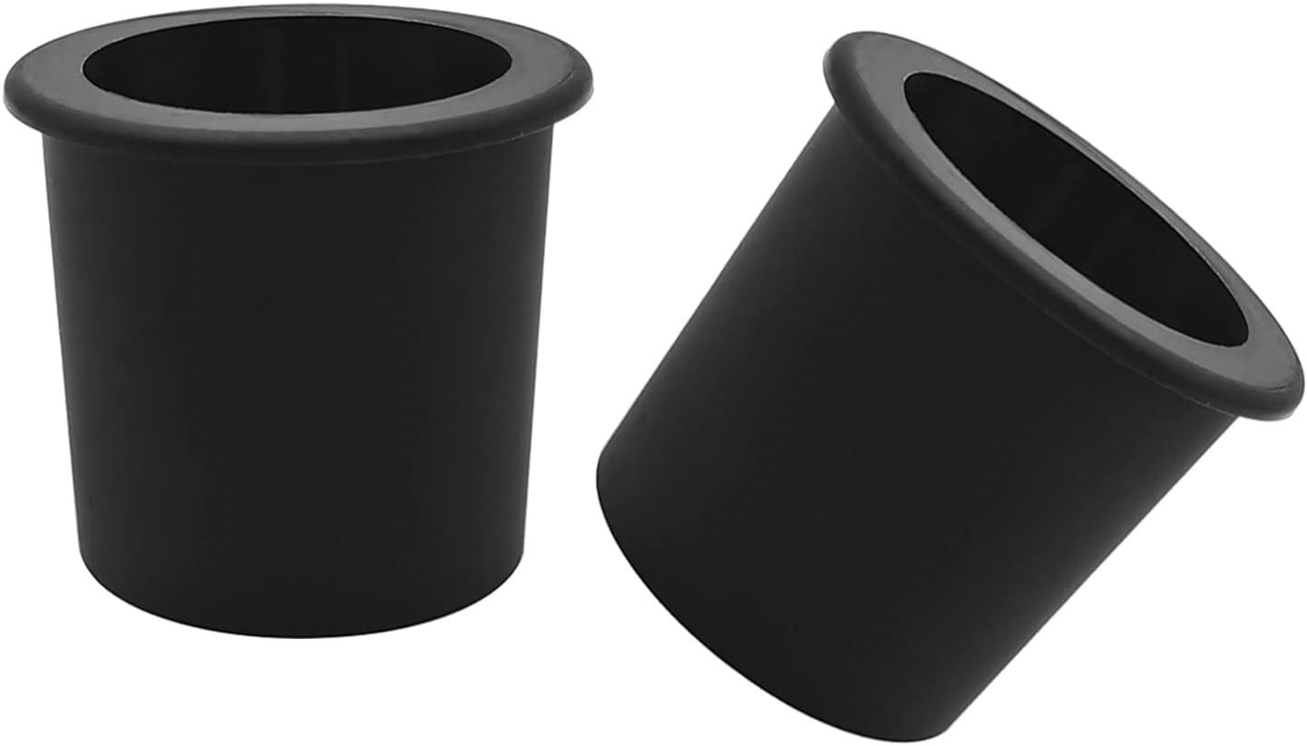 Juego de anillos y gorras para patio con cuñas, accesorios para mesa de cono, para patio, mesa de 2 pulgadas (paquete de 2, color negro)