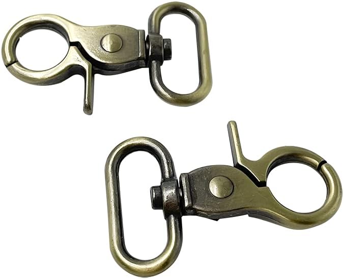 Gancho giratorio de 0.984in, cierre de mosquetón a presión de gatillo de metal para hacer herrajes, paquete de 4 correas (bronce) PT595