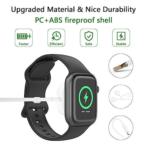 Cargador de reloj compatible con Apple Watch, USB C mejorado de 3.3 pies, cable magnético de carga rápida para iWatch Series 9, 8, 7, 6, SE, SE2, 5,