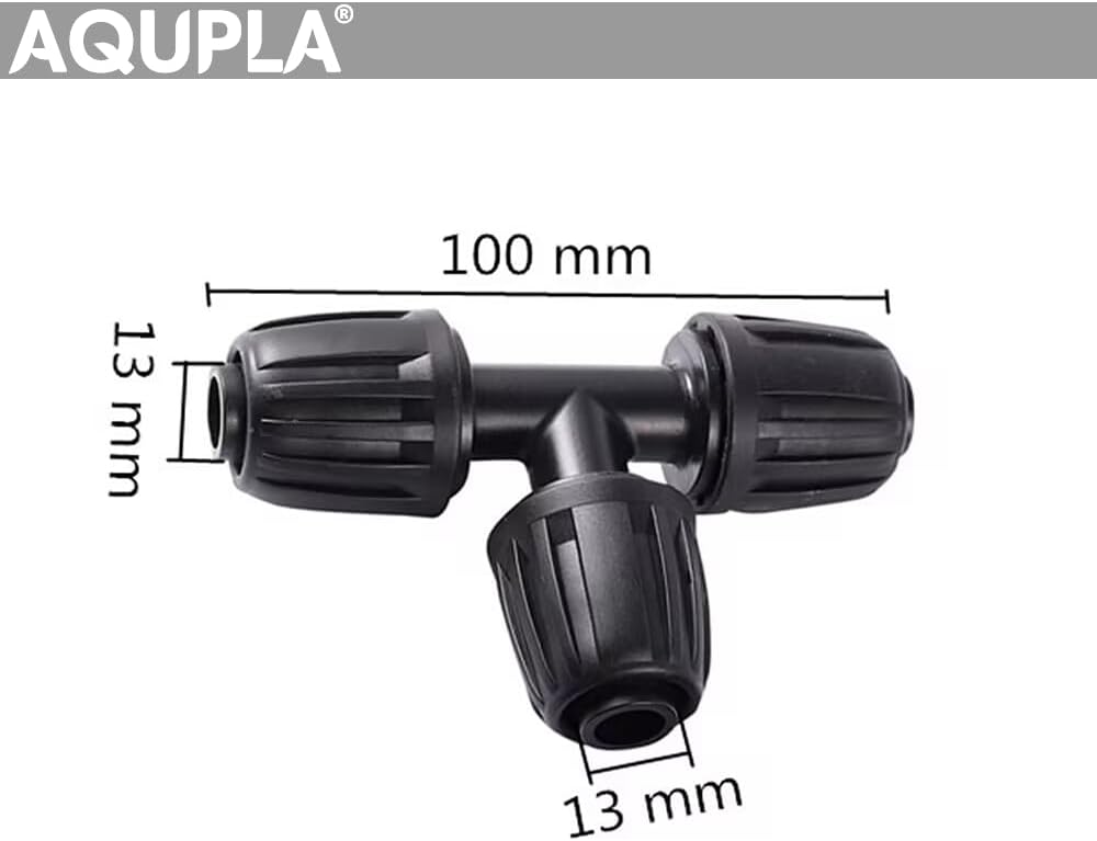 Accesorios de riego por goteo de 12 pulgada, conectores en T de púas para Rain Bird, Orbita, tubo de riego por goteo, 10 unidades