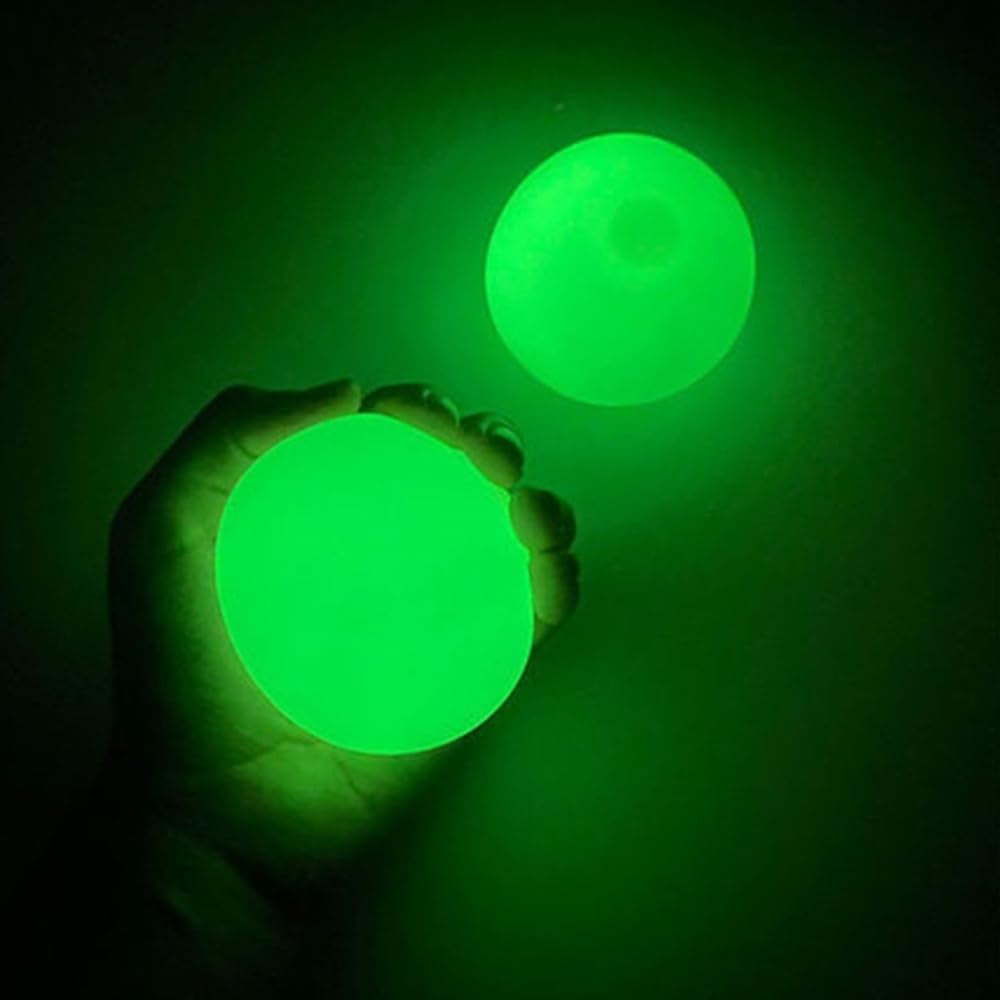 12 bolas brillantes adhesivas para pared, bolas de alivio del estrés, bolas de techo adhesivas que brillan en la oscuridad, juguete de descompresión