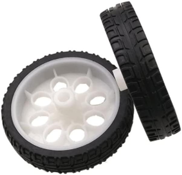 Treedix 4 unids 2.559 in goma RC rueda neumáticos coche ruedas DIY modelo robots blanco y negro para DIY modelo accesorios