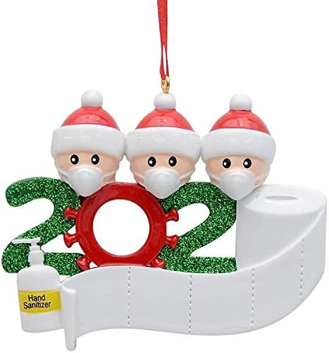 XYZ Juego de 3 adornos de Navidad personalizados para celebraciones de cuarentena, adornos colgantes decorativos personalizados para decoración del