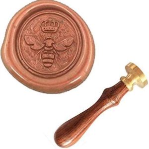MNYR Abeja vintage con corona imperial, sello de cera, adorno de sello de boda, invitación de boda, tarjeta de Navidad, envoltura de regalo, sello MNYR Abeja vintage con corona imperial, sello de cera, adorno de sello de boda, invitación de boda, tarjeta de Navidad, envoltura de regalo, sello