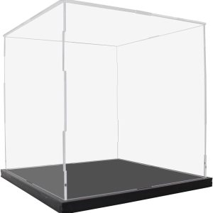 Vitrina de acrílico con base acrílica negra, cajas de acrílico para exhibición, vitrina a prueba de polvo, caja de encimera de cubo, vitrinas para Vitrina de acrílico con base acrílica negra, cajas de acrílico para exhibición, vitrina a prueba de polvo, caja de encimera de cubo, vitrinas para