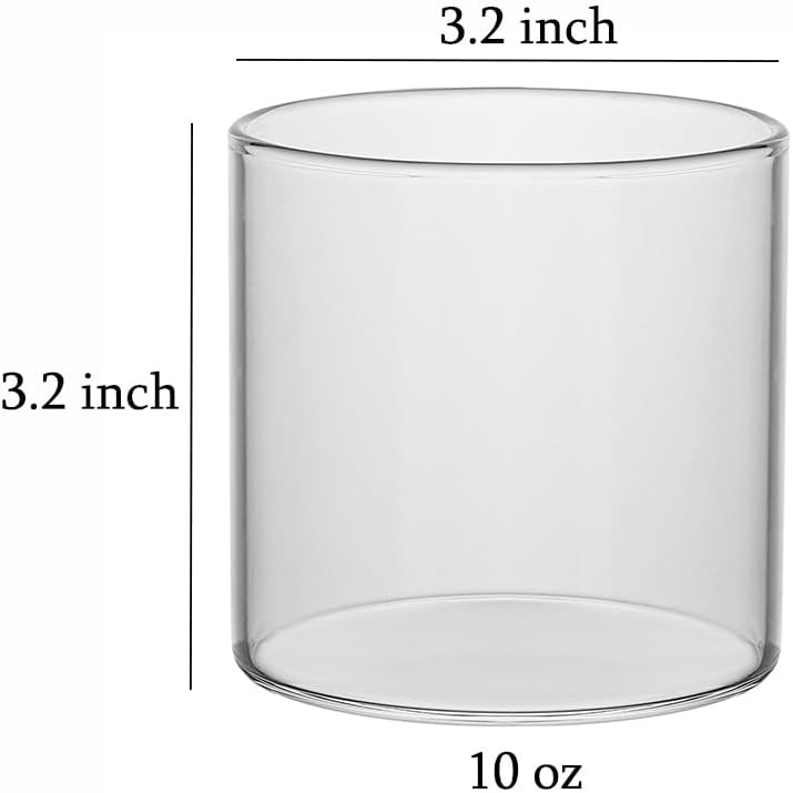 Sizikato 4 vasos de postre de vidrio transparente, taza de natillas de 10 onzas, taza de pudín, apto para horno