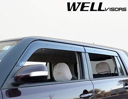 WellVisors Repuesto para 2008-2015 Scion xB CLIP-ON ahumado tintado serie premium deflectores laterales de protección de lluvia 3-847SC006