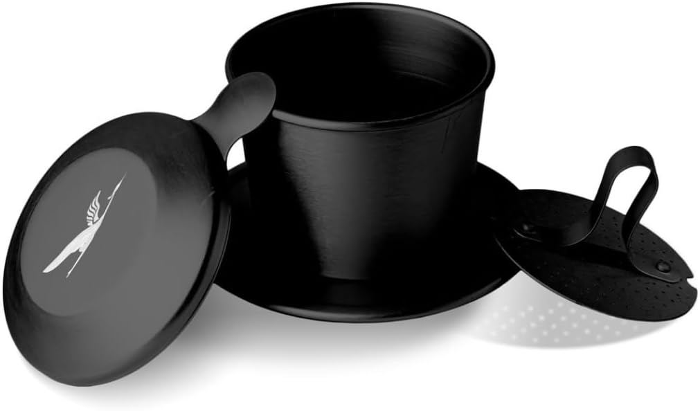 Juego de filtros de café vietnamita de alta calidad, color negro, pequeño filtro Phin para café molido, cafetera portátil para camping, filtro de