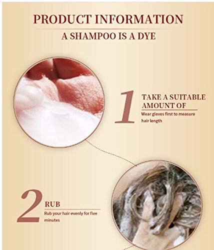Champú permanente para el cabello, aceite de coco natural, tinte para el cabello de larga duración (negro)