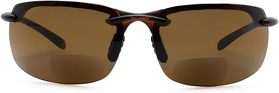 VITENZI Bifocal Sunglasses Semi Rimless Wraparound Reading Sun Tinted Glasses with Readers – Monza