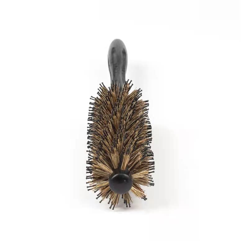 Cepillo de pelo redondo con cerdas naturales de jabalí y nailon, cepillo de pelo voluminizador pequeño, barril de 1.65 pulgadas de diámetro (12