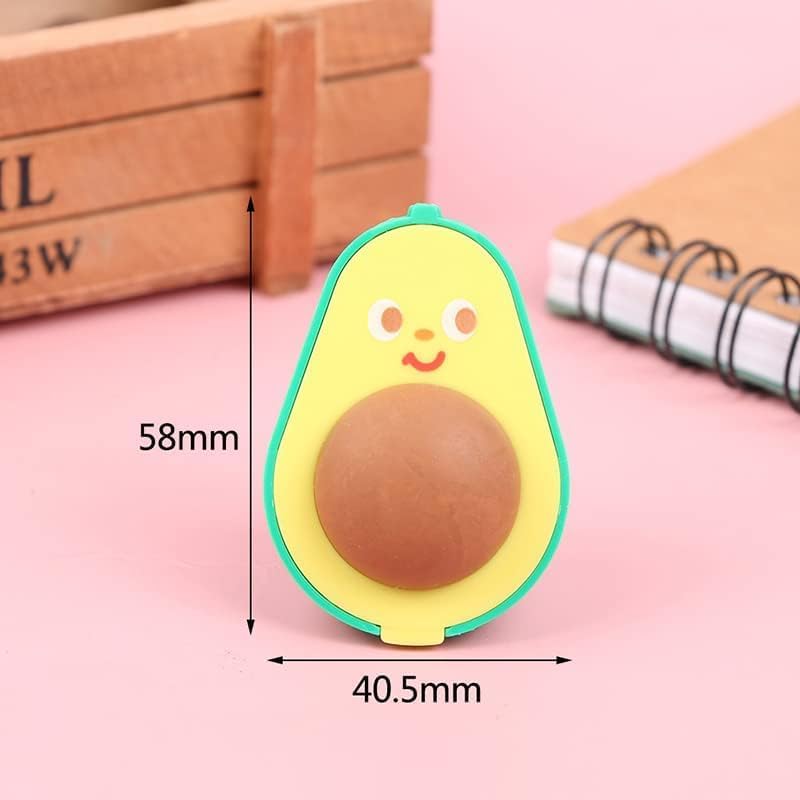 1 sacapuntas de aguacate lindo borrador de goma para niños, papelería para estudiantes u oficinistas, recompensas y premios de clase, caja de
