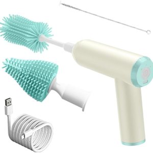 Juego de cepillos eléctricos para biberones con cepillo para biberón, 2 cepillos para pezones, cepillo limpiador de pajilla, limpiador eléctrico de Juego de cepillos eléctricos para biberones con cepillo para biberón, 2 cepillos para pezones, cepillo limpiador de pajilla, limpiador eléctrico de