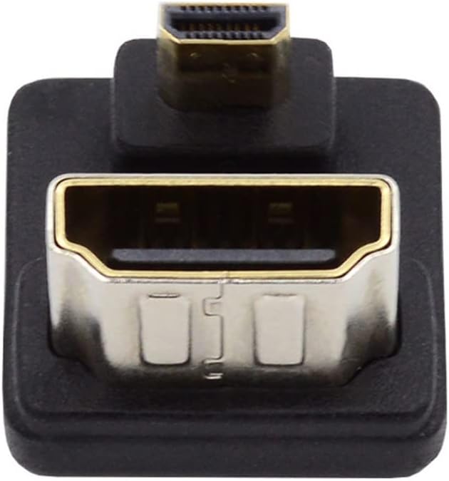 xiwai 4K Port Savers Micro HDMI 1.4 Macho Tipo-D a HDMI Hembra Abajo Opuesto U Forma Atrás Ángulo Adaptador de Extensión de 360 Grados