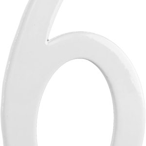 Montague Metal Products CSHN-4-6-W – Placa de aluminio para exteriores con número 6, pequeña, color blanco Montague Metal Products CSHN-4-6-W – Placa de aluminio para exteriores con número 6, pequeña, color blanco