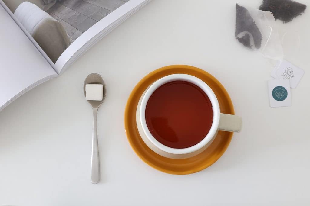 VIVA Ella Cream – Juego de café de porcelana con leche, taza de capuchino con platillo, 9 oz  8.8 fl oz
