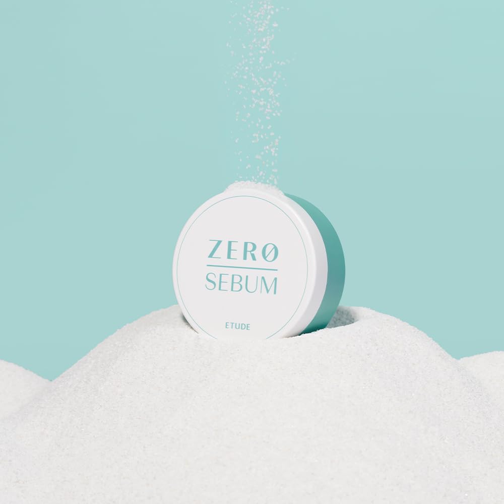 ETUDE Polvo de secado Zero Sebum 0.14 oz Nuevo (23AD)  Control de aceite ligero coreano sin sebo Polvo translúcido de cara suelta con 80% mineral