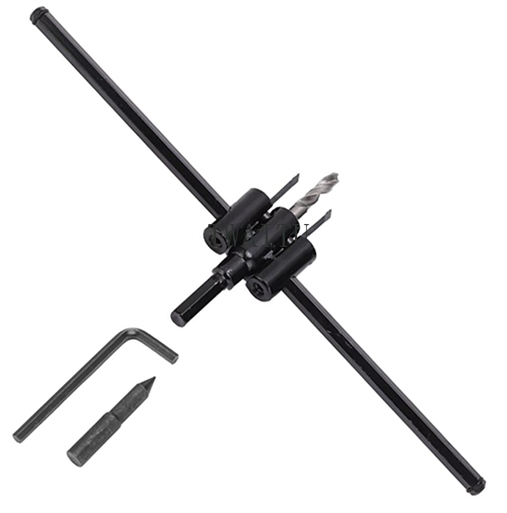 Abridor de agujeros tipo aeronave de 1-316″ a 11-45″ (1.181-11.811 in), abridor de carpintería ajustable para paneles de yeso y madera.