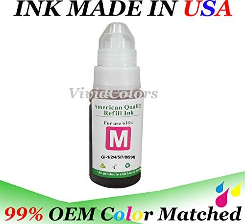 Vivid Colors Uso de tinta de recarga con Mega Tank GI 190 290 GI890 GI990 GI590 GI-290 paquete de 4