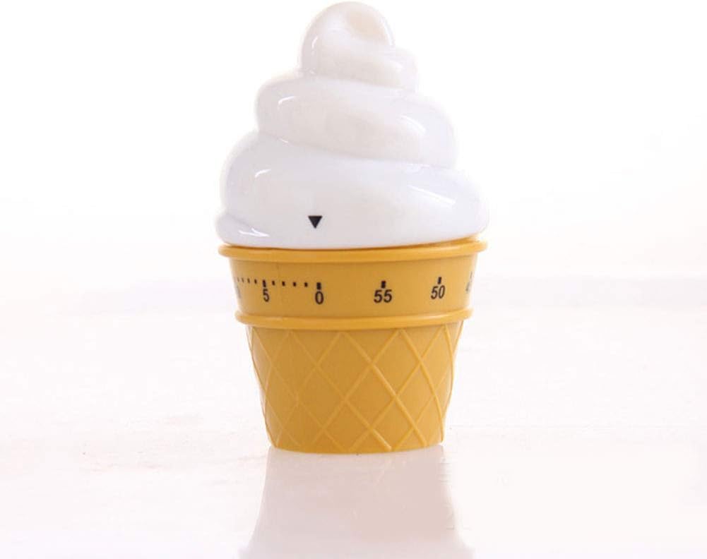 Temporizador mecánico manual Helado Modelo Temporizadores 60 Minutos Cocina Temporizador Reloj Fuerte Alarma Contadores (blanco)
