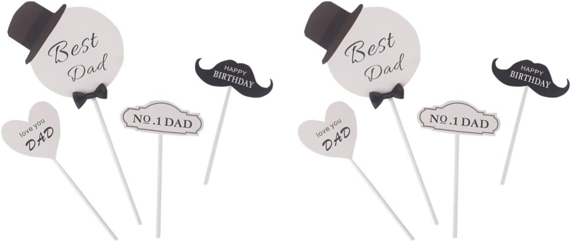 Healifty 40 Uds. Cumpleaños Uso Arco Fruta Bigote Padres Material Para Leche Alimentación Picks Favores Para Padre’ s Alimentador La Postre Fiesta