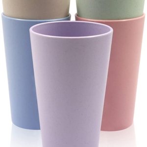 Vaso grande de paja de trigo de 20 onzas, vasos irrompibles reutilizables para agua, taza de café apilable, vasos de jugo, taza para café, té, agua, Vaso grande de paja de trigo de 20 onzas, vasos irrompibles reutilizables para agua, taza de café apilable, vasos de jugo, taza para café, té, agua,