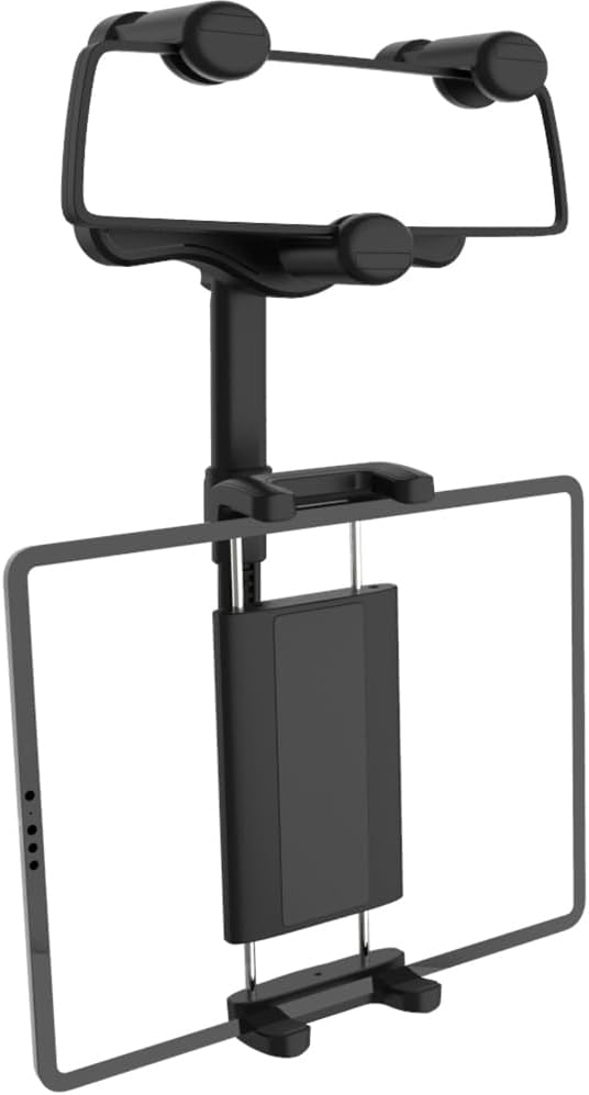 Soporte para teléfono para espejo retrovisor de automóvil, soporte para tableta para iPad y teléfono celular de 4 a 13 pulgadas, soporte retráctil