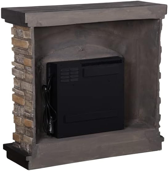 Chimenea eléctrica independiente de óxido de magnesio de cerámica de 36 pulgadas con 4 ajustes de efecto de llama parpadeante, control remoto y