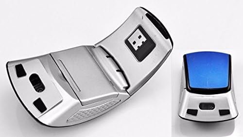 Ratón inalámbrico plegable 2.4GHz para el ratón de la computadora de la PC Ratones plegables plegables USB 2.0 receptor para PC portátil azul