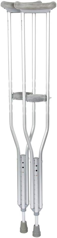 BodyMed Muletas de aluminio, para adultos, medianas, de 5 pies 2 pulgadas a 5 pies 10 pulgadas, par de muletas ligeras y ajustables en altura,