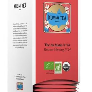 Kusmi Tea – Thé du Matin N24 Bio – Caja de 25 bolsitas de té de muselina Kusmi Tea – Thé du Matin N24 Bio – Caja de 25 bolsitas de té de muselina