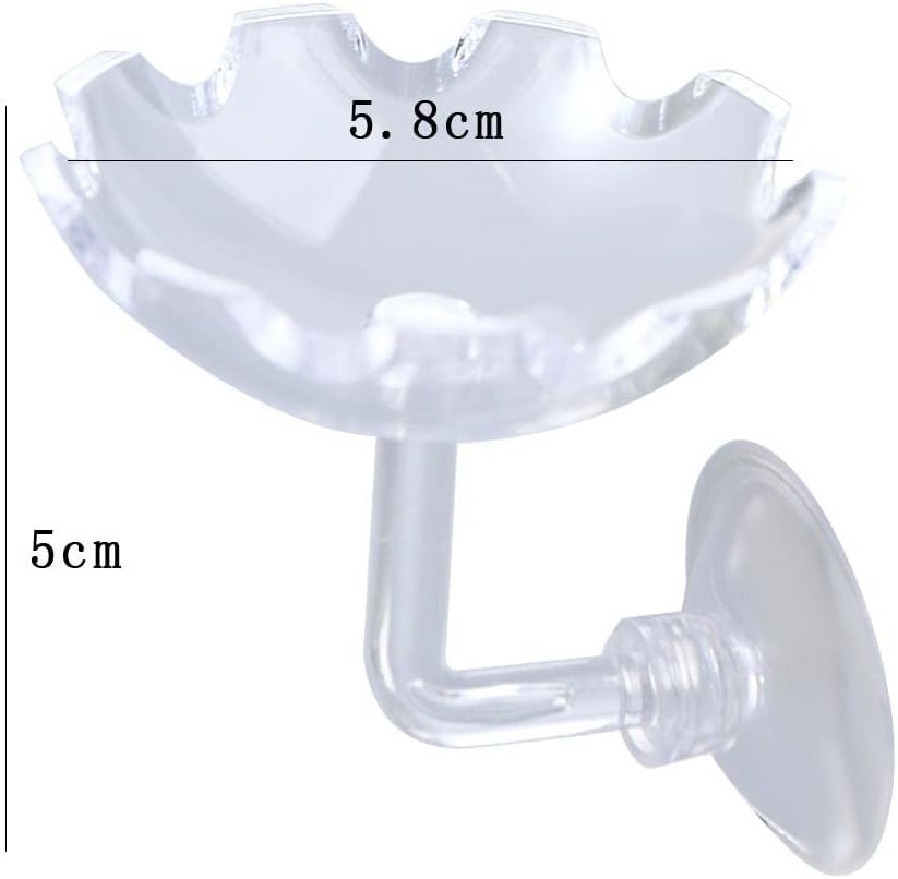 3 platos acrílicos de alimentación de camarones, comedero floral para camarones, recipiente transparente para acuario con ventosa para acuario,