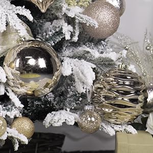 Adornos de bola de Navidad inastillables, decoraciones de Navidad extragrandes para árbol de Navidad (6 pulgadas, 2 unidades, champán)