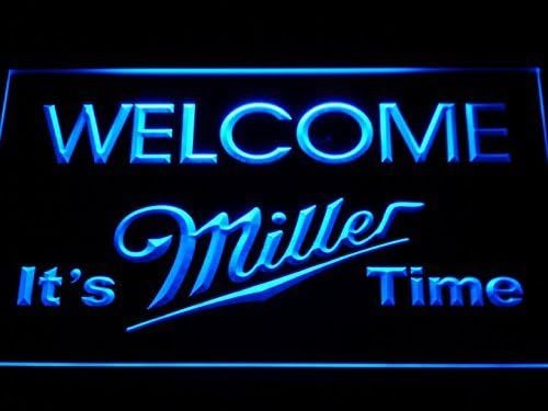 It ‘s Miller Time de bienvenida Barra de luz de neón señal LED Man Cave a206-b
