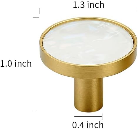SAILANKA Paquete de 8 perillas de gabinete de conchas naturales, pomos para cajones, ganchos colgantes de latón, muebles de tocador, cocina,