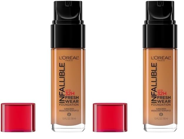 L’Oréal Paris Maquillaje Infallible hasta 24 horas Fresh Wear Base de maquillaje, avellana, 1 onza (paquete de 2)