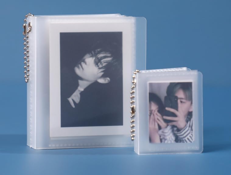 8 mini álbumes de fotos de 3 pulgadas, portatarjetas de crédito de negocios de 2.5 x 3.5 pulgadas, pequeño soporte para tarjetas de fotos colgantes,