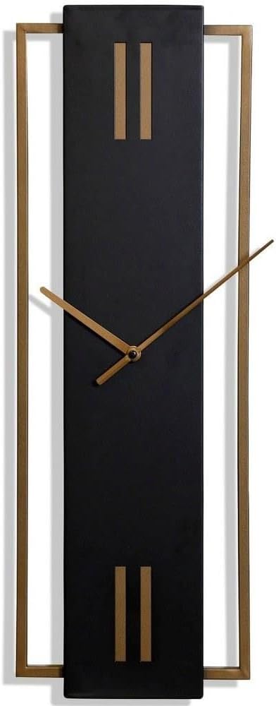 Slim Time – Reloj de pared de metal de mediados de siglo, 8 pulgadas de ancho x 24 pulgadas de alto x 1 pulgada de profundidad