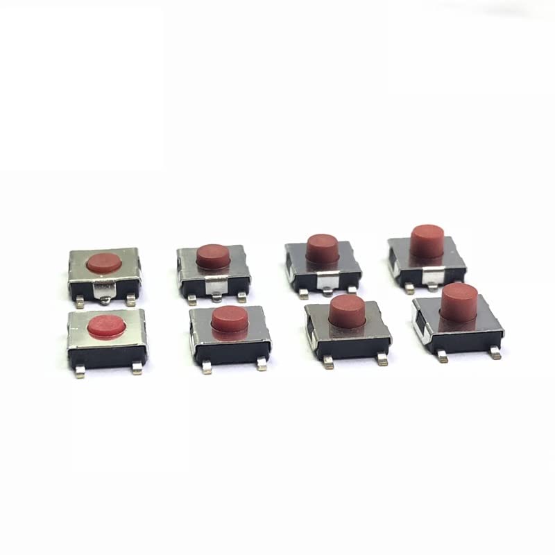 20 unidadeslote, 6 x 6 x 2.53.13.70.169 in, interruptor SMD de 45 pines, micro interruptor táctil, interruptor táctil rojo 6X6, interruptor táctil