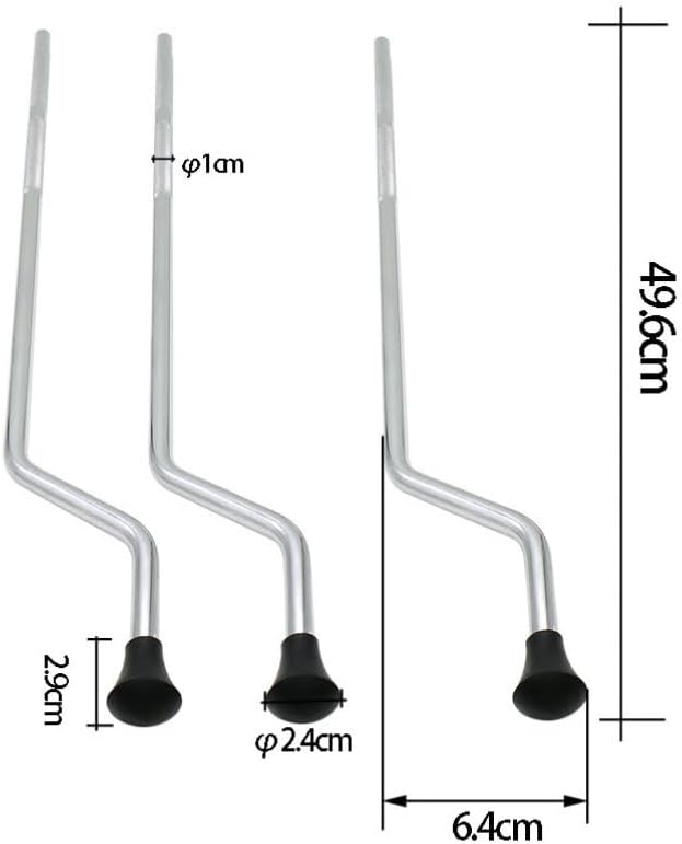 VICASKY 3 piezas de patas de piso con soportes, patas de soporte de tambor, pata de Tom de piso con punta perla, estante de montaje, pata de metal