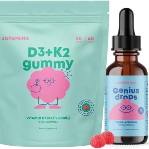 JoySpring Gotas orgánicas de enfoque para niños y gomitas de vitamina D3 para niños y niños pequeños JoySpring Gotas orgánicas de enfoque para niños y gomitas de vitamina D3 para niños y niños pequeños